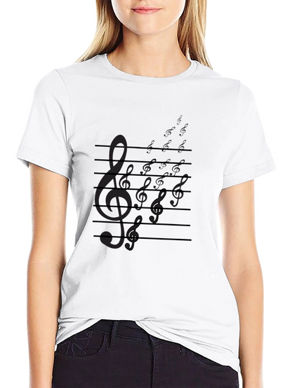 Music Note Graphic Tee - Black