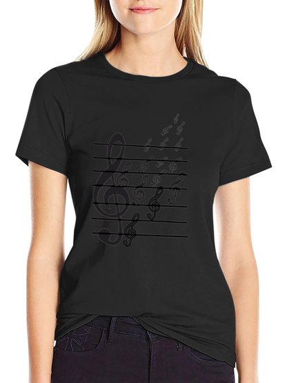 Music Note Graphic Tee - Black