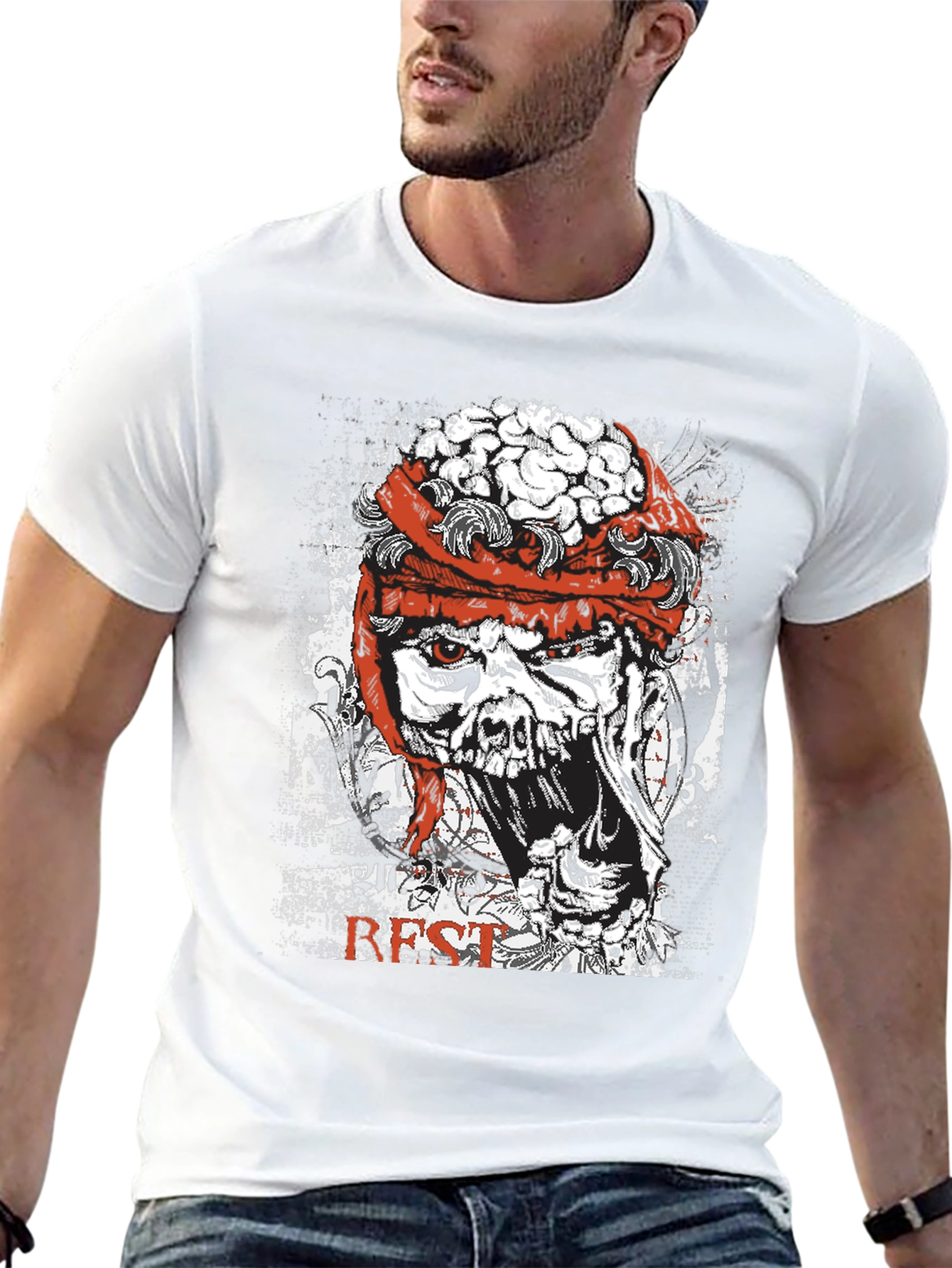 Zombie Brain Graphic T-Shirt - Horror Style
