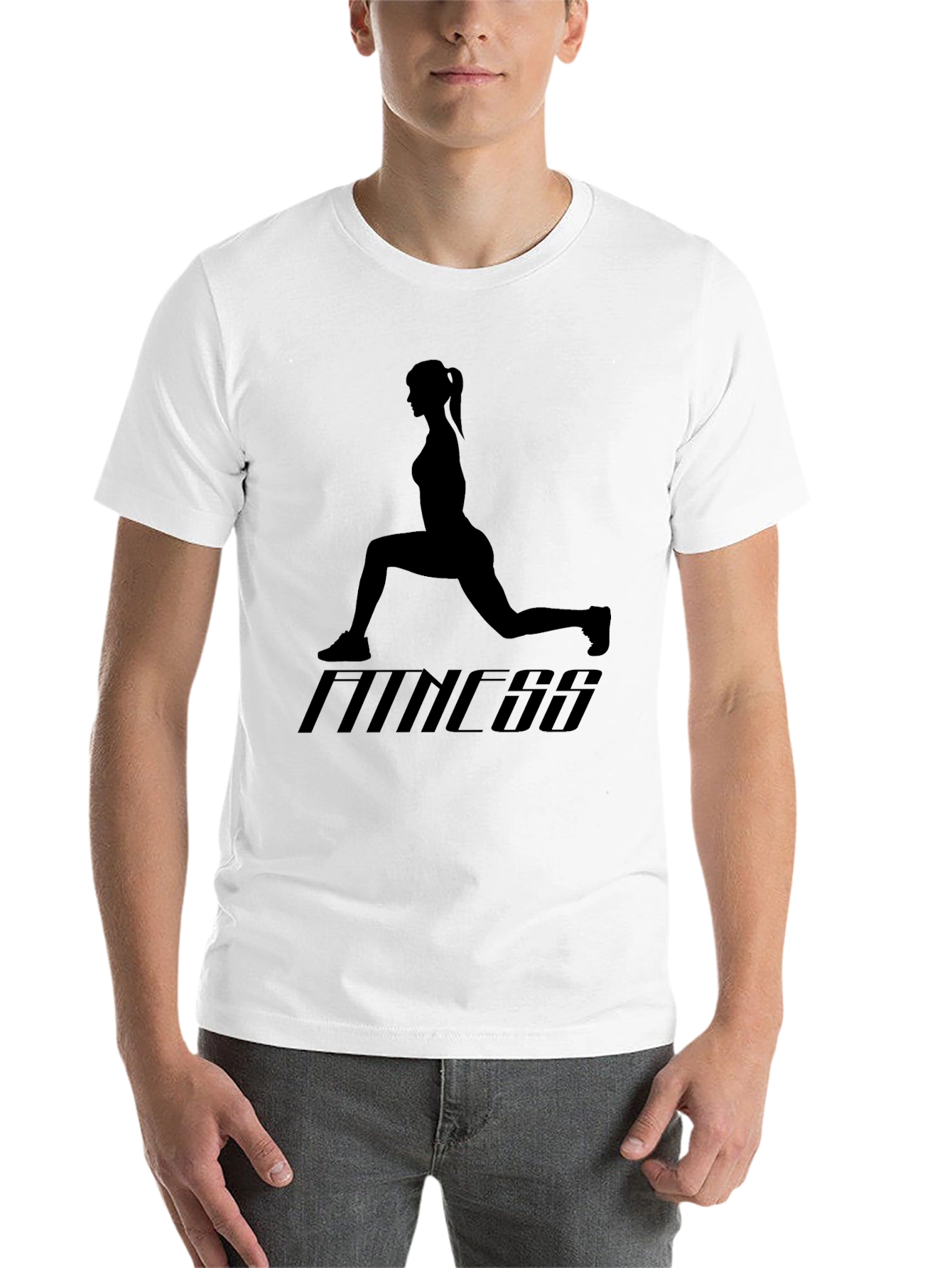 Fitness Graphic Tee - Exercise Silhouette T-Shirt