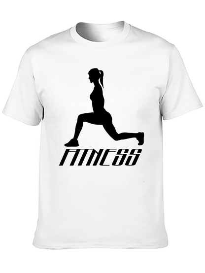 Fitness Graphic Tee - Exercise Silhouette T-Shirt