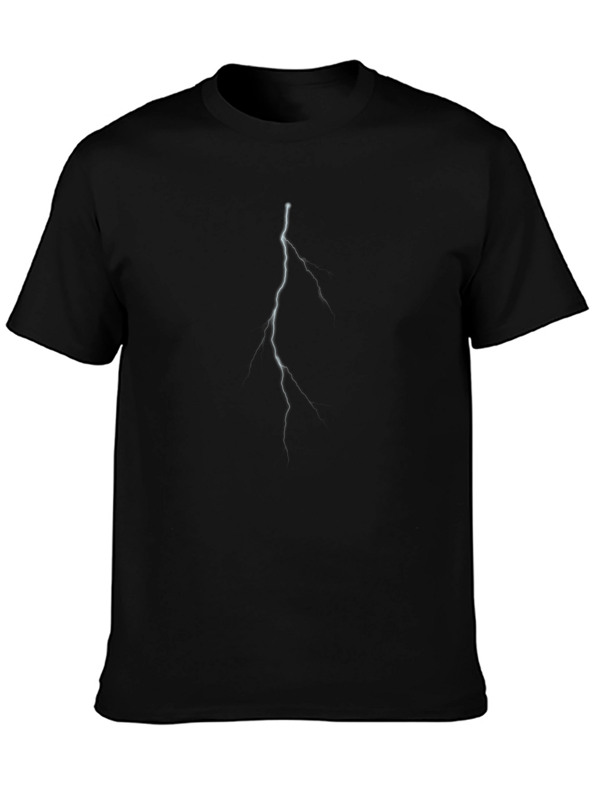 Lightning Bolt Graphic Tee - Black Casual T-Shirt