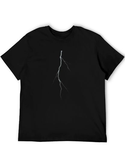 Lightning Bolt Graphic Tee - Black Casual T-Shirt