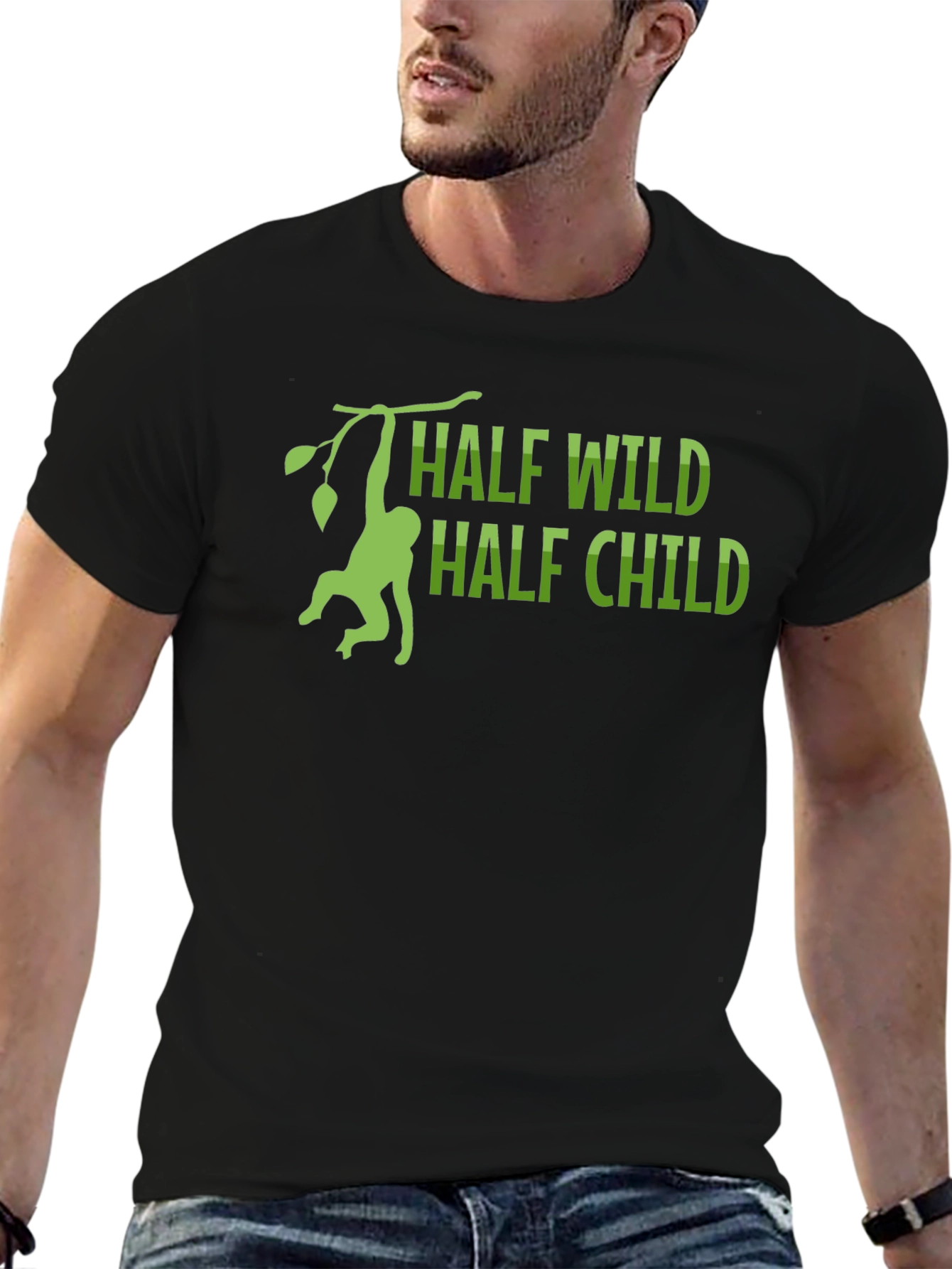 Half Wild Half Child T-Shirt - Monkey Design