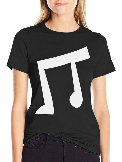 Musical Note Graphic Tee - Casual Black T-Shirt