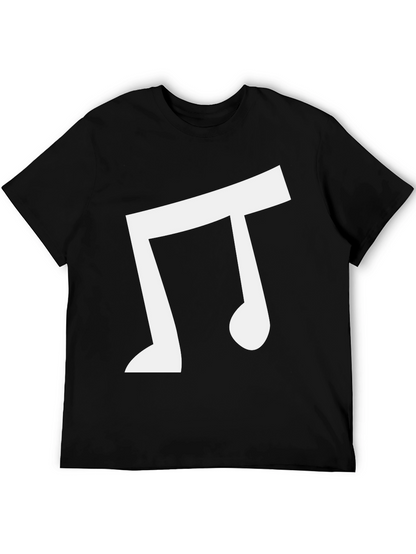 Musical Note Graphic Tee - Casual Black T-Shirt
