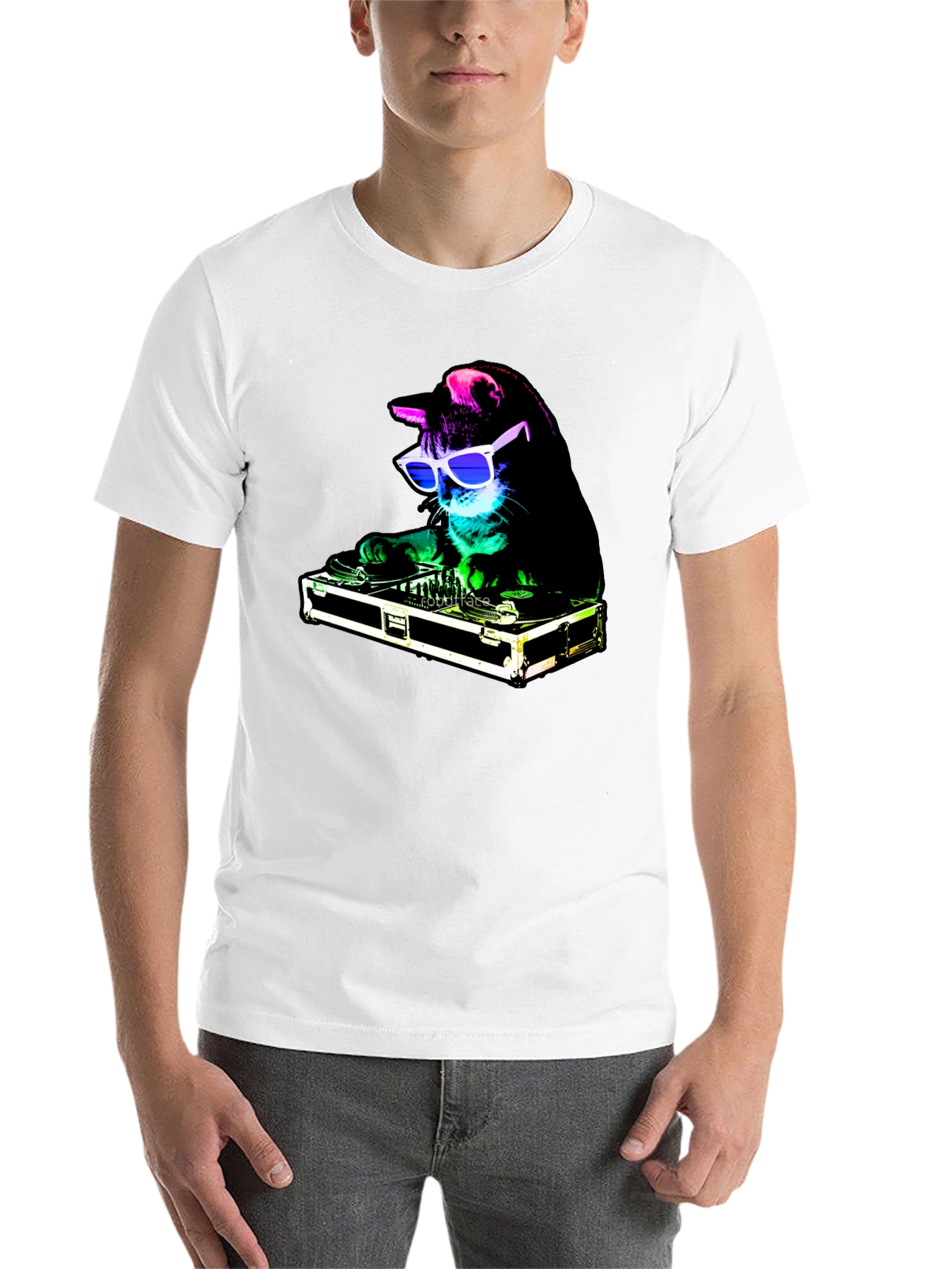 DJ Cat Graphic Tee - Party Animal T-Shirt