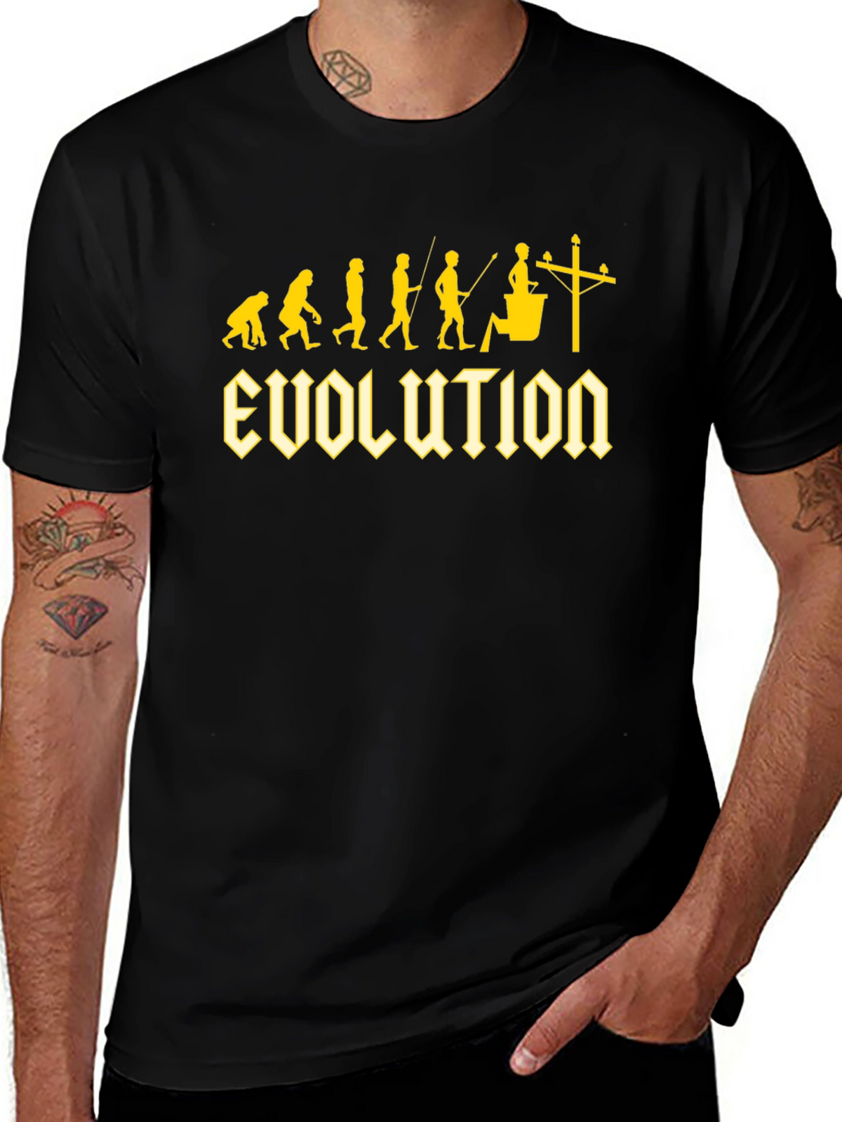Electrician Evolution Black T-Shirt