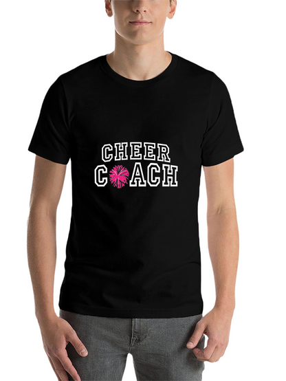 Cheer Coach Graphic Tee - Black Cotton T-Shirt