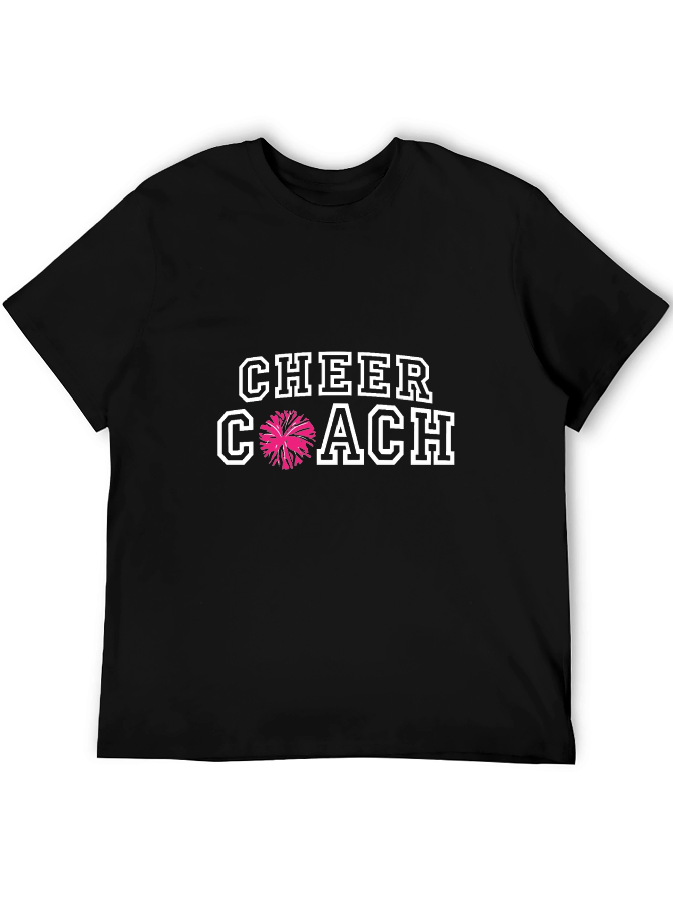 Cheer Coach Graphic Tee - Black Cotton T-Shirt