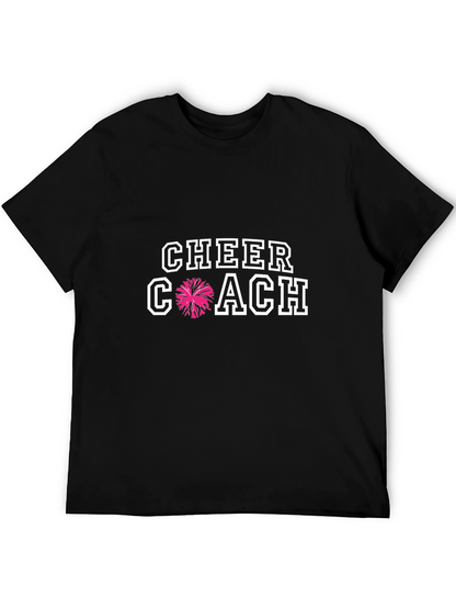 Cheer Coach Graphic Tee - Black Cotton T-Shirt