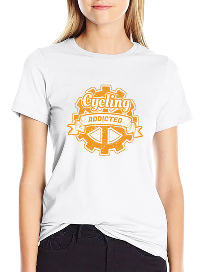 Cycling Addicted Graphic Tee - Black Cotton T-Shirt