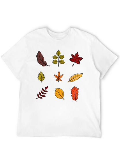 Autumn Leaves Graphic Black T-Shirt