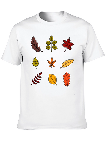 Autumn Leaves Graphic Black T-Shirt