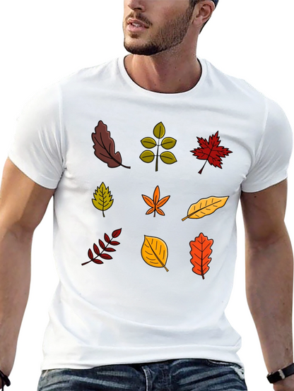 Autumn Leaves Graphic Black T-Shirt