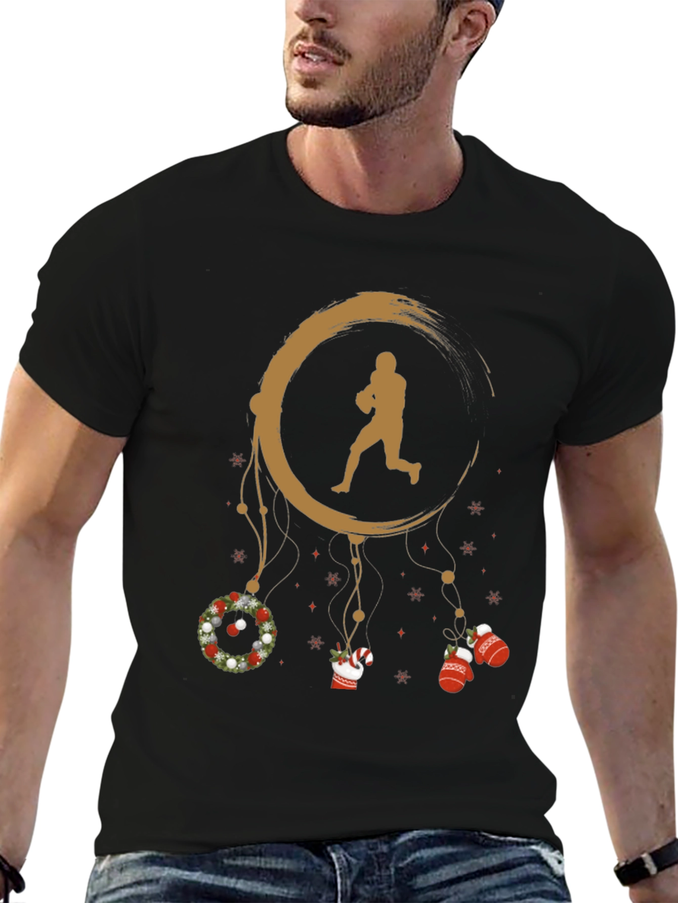 Football Christmas Dream Catcher Graphic Tee