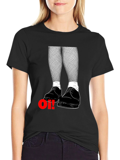 Oi! T-Shirt: Skinhead Style with Fishnet & Boots