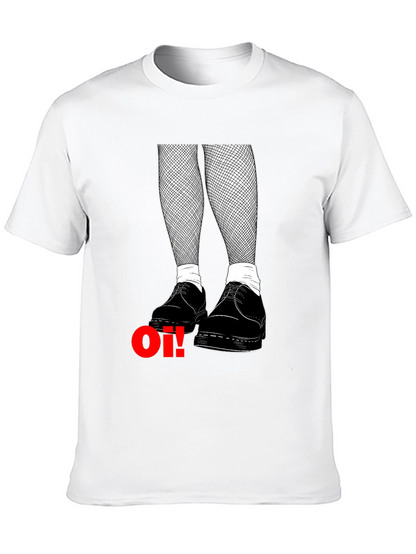 Oi! T-Shirt: Skinhead Style with Fishnet & Boots
