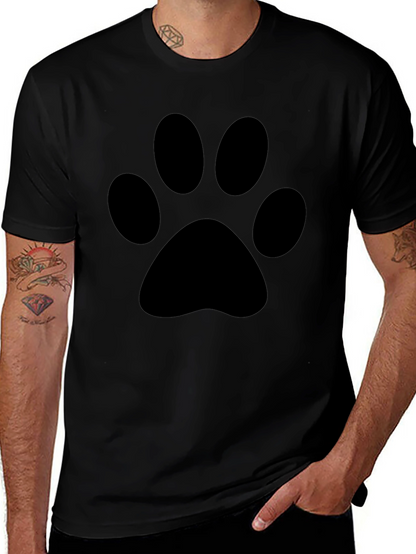 Black Paw Print T-Shirt - Casual Style