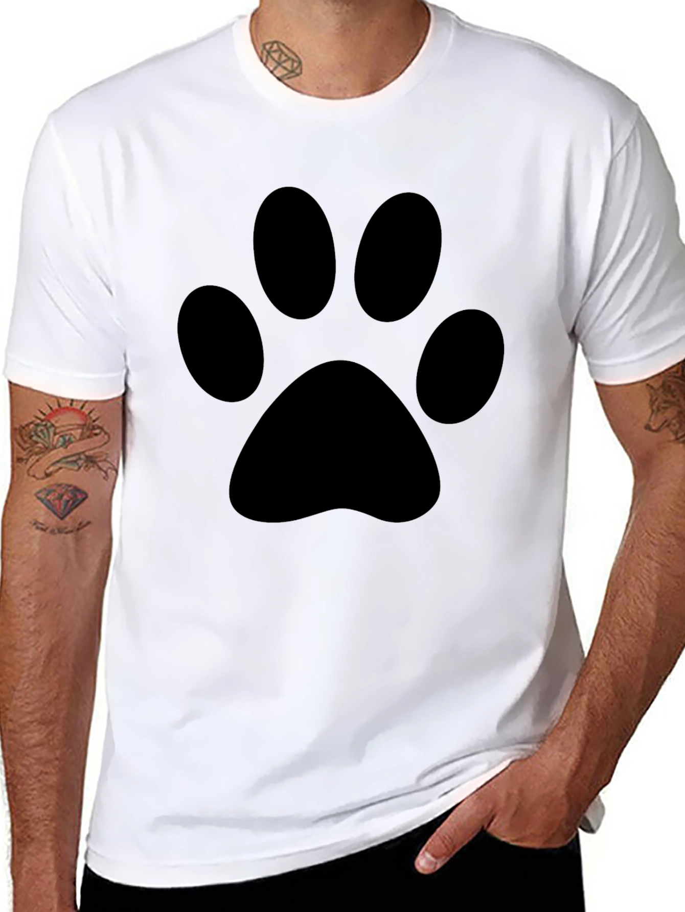 Black Paw Print T-Shirt - Casual Style