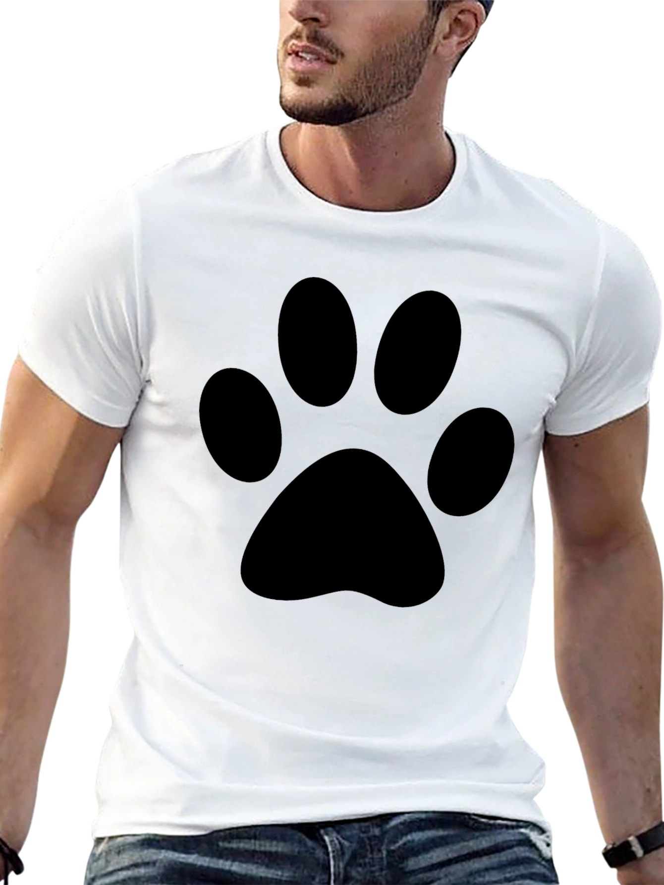 Black Paw Print T-Shirt - Casual Style