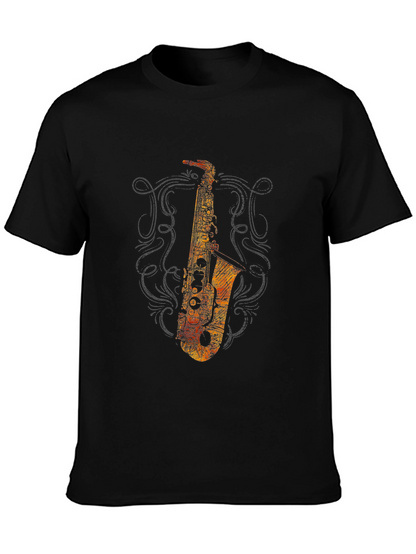Saxophone Graphic Black T-Shirt