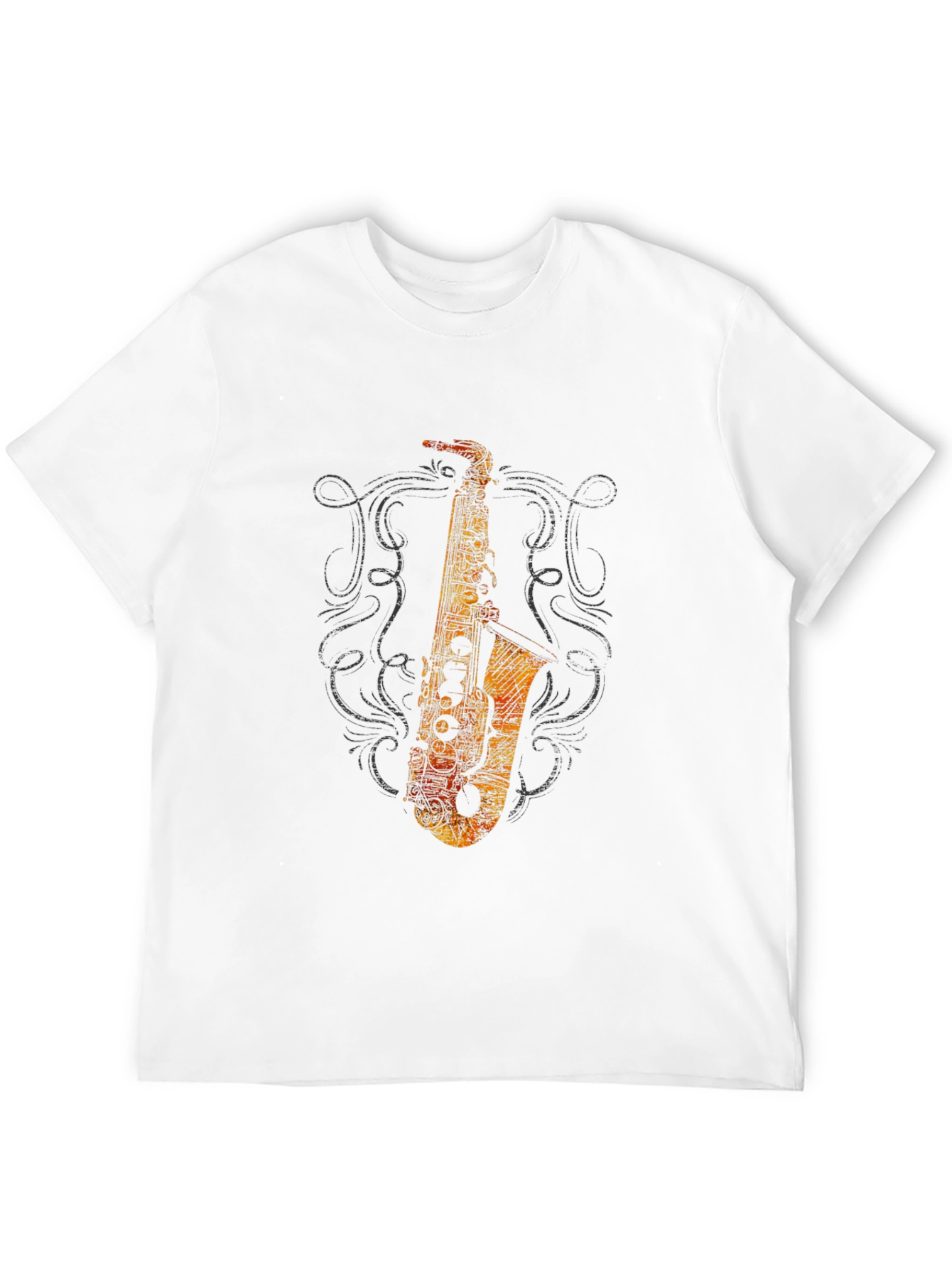 Saxophone Graphic Black T-Shirt