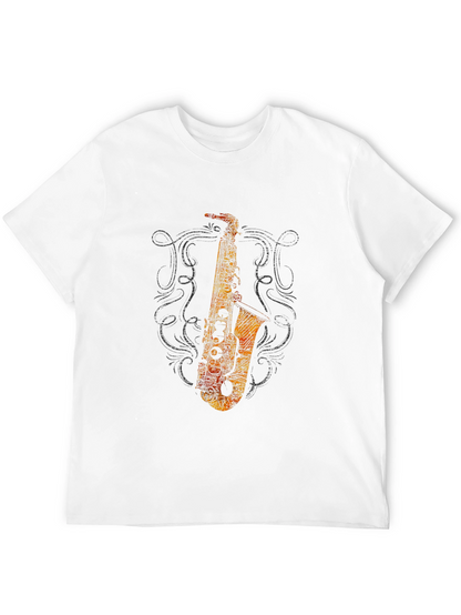 Saxophone Graphic Black T-Shirt