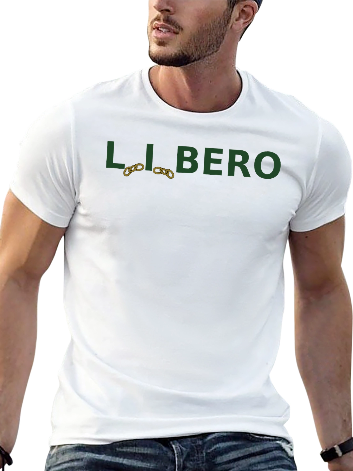 Libero Graphic Print Black T-Shirt