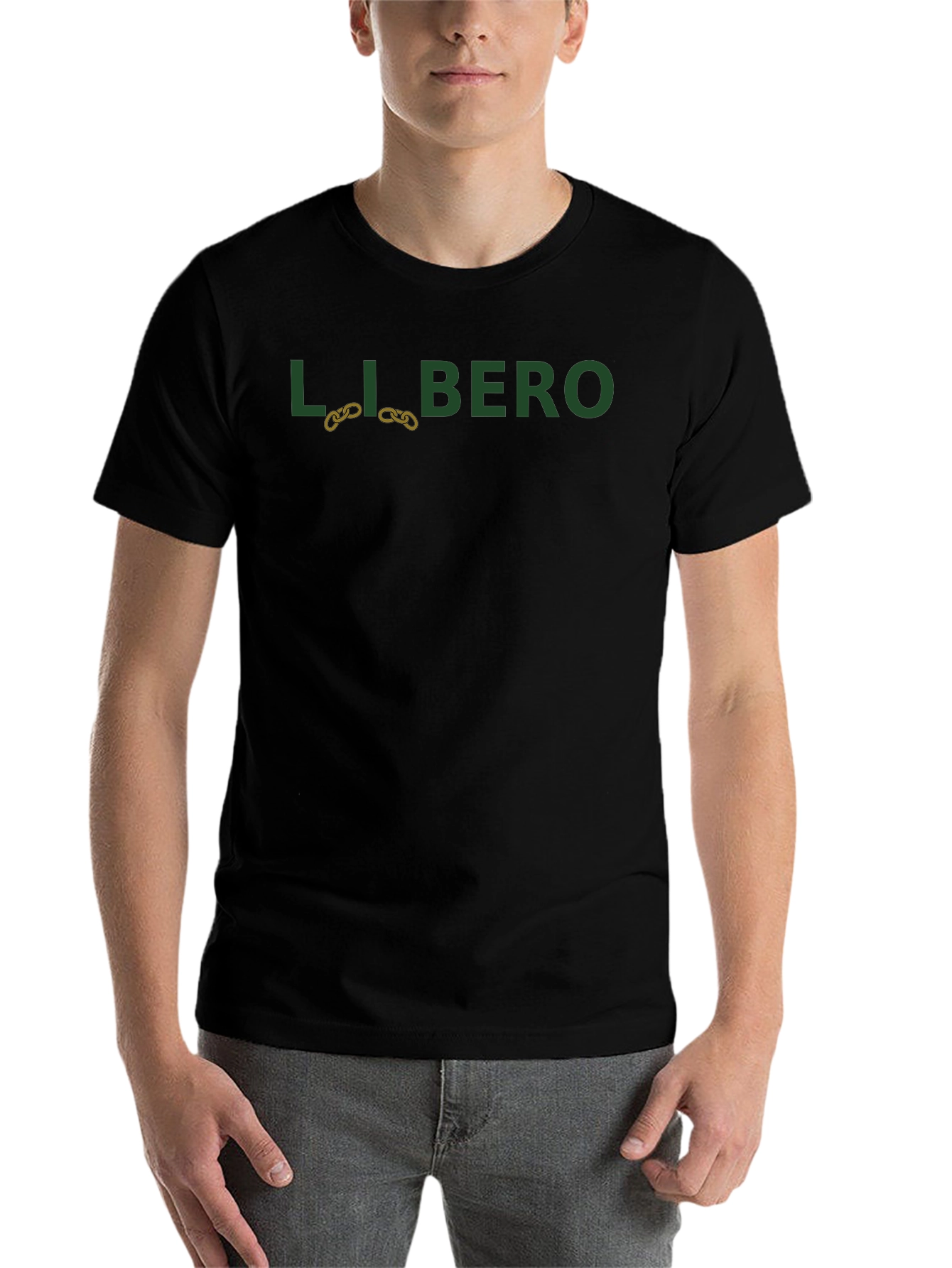 Libero Graphic Print Black T-Shirt