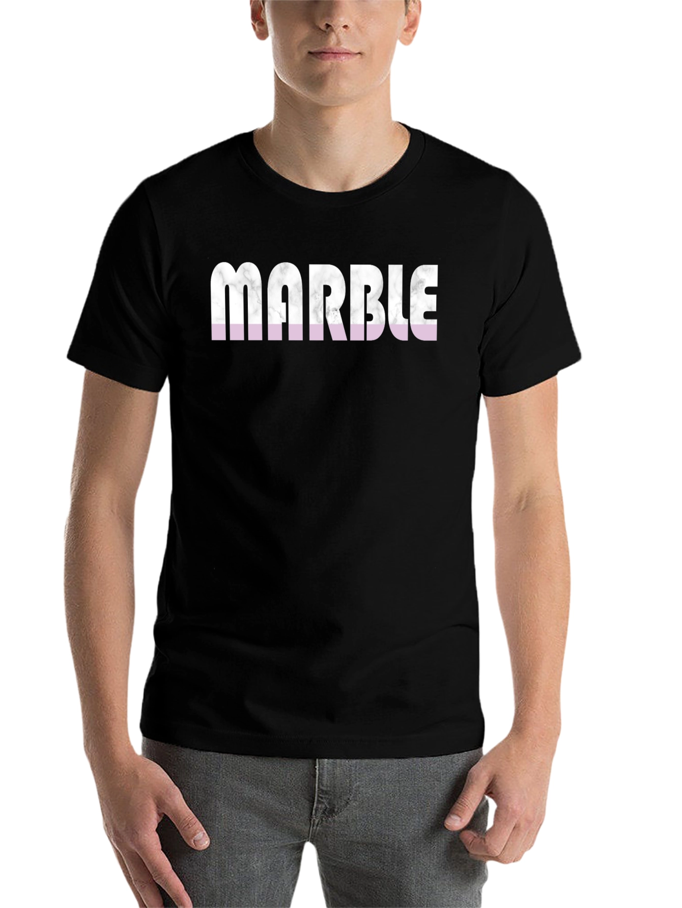 Marble Print Graphic Tee - Stylish Casual Wear
