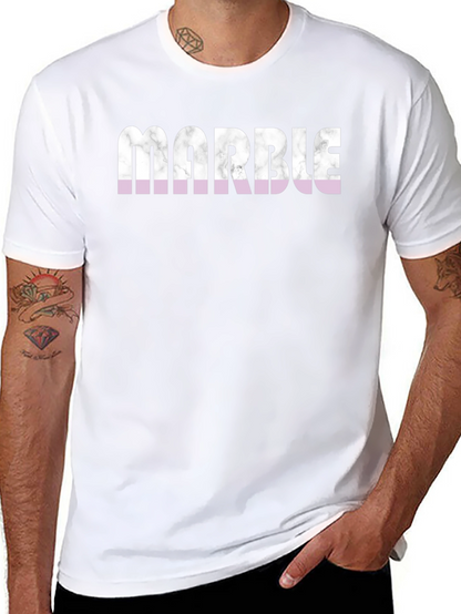 Marble Print Graphic Tee - Stylish Casual Wear