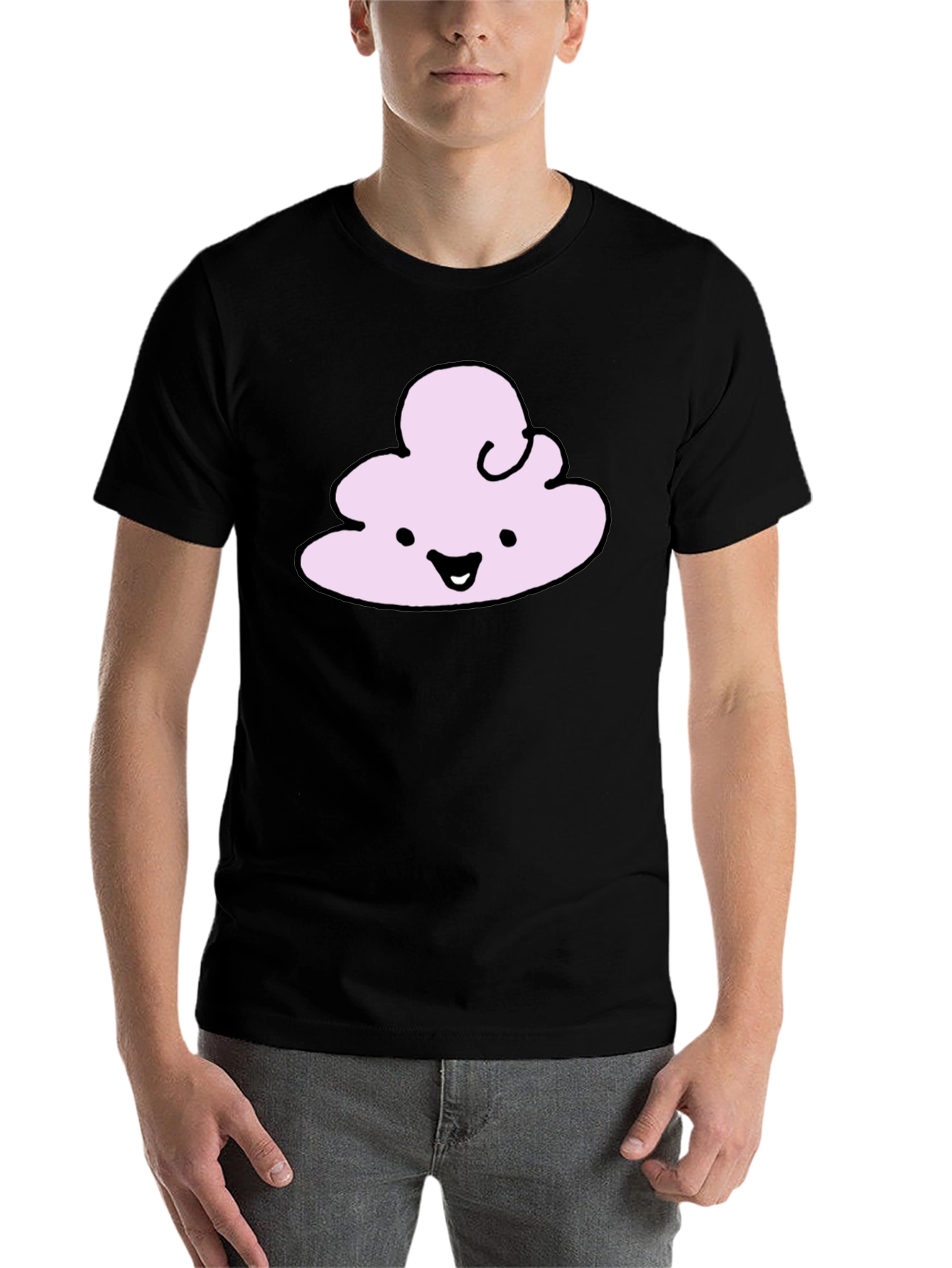 Cute Cloud Graphic T-Shirt - Black Cotton Tee