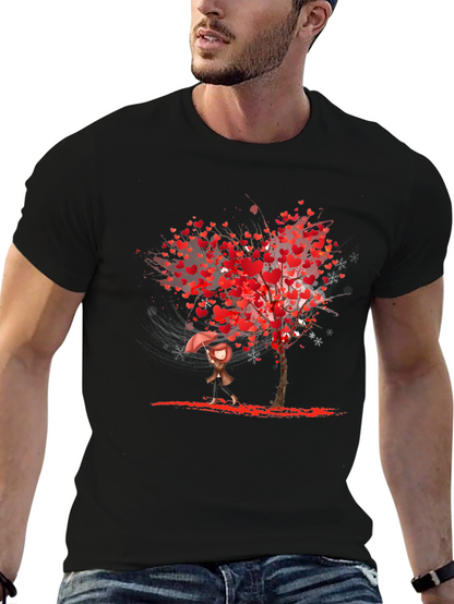 Heart Tree Graphic Black T-Shirt