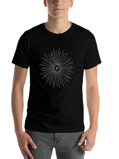 Celestial Starburst Graphic Tee - Black Cotton Comfort