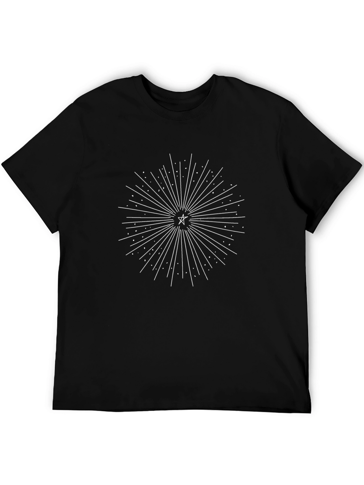 Celestial Starburst Graphic Tee - Black Cotton Comfort