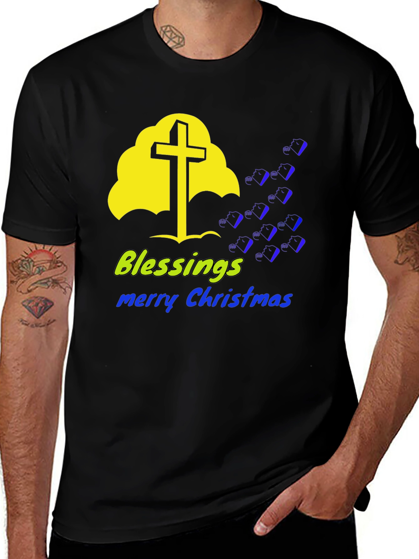Blessings Merry Christmas Graphic Tee