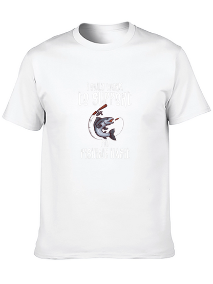 Fishing Habit Graphic T-Shirt - Black