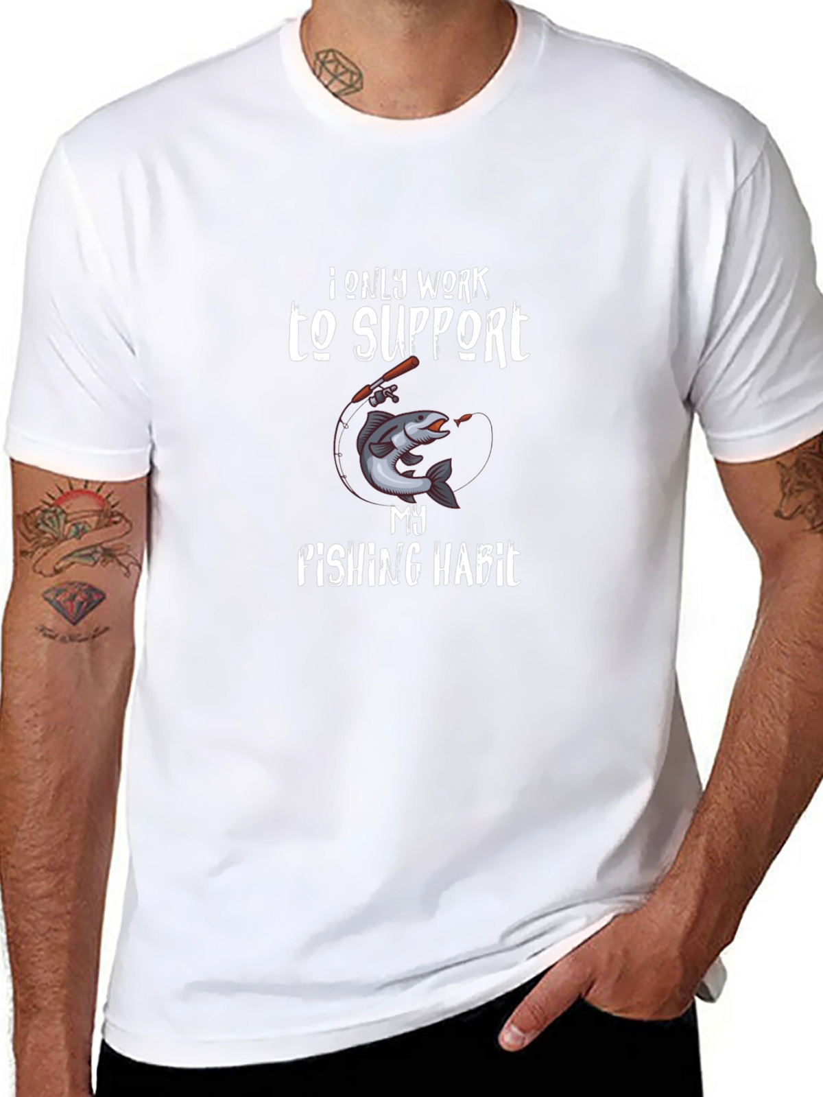 Fishing Habit Graphic T-Shirt - Black