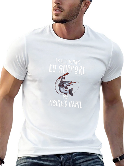 Fishing Habit Graphic T-Shirt - Black