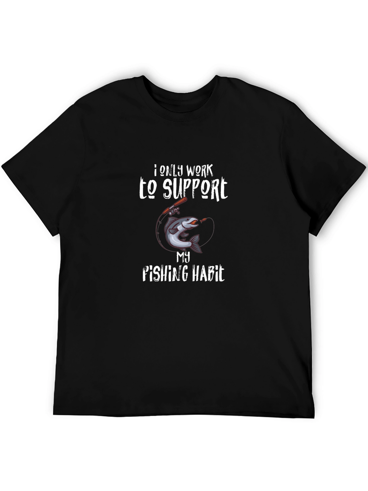 Fishing Habit Graphic T-Shirt - Black