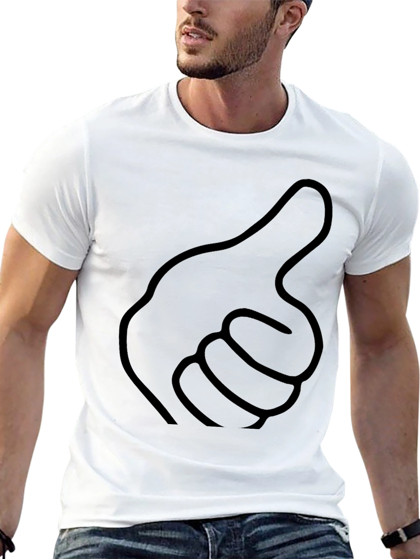Thumbs Up Graphic Black T-Shirt