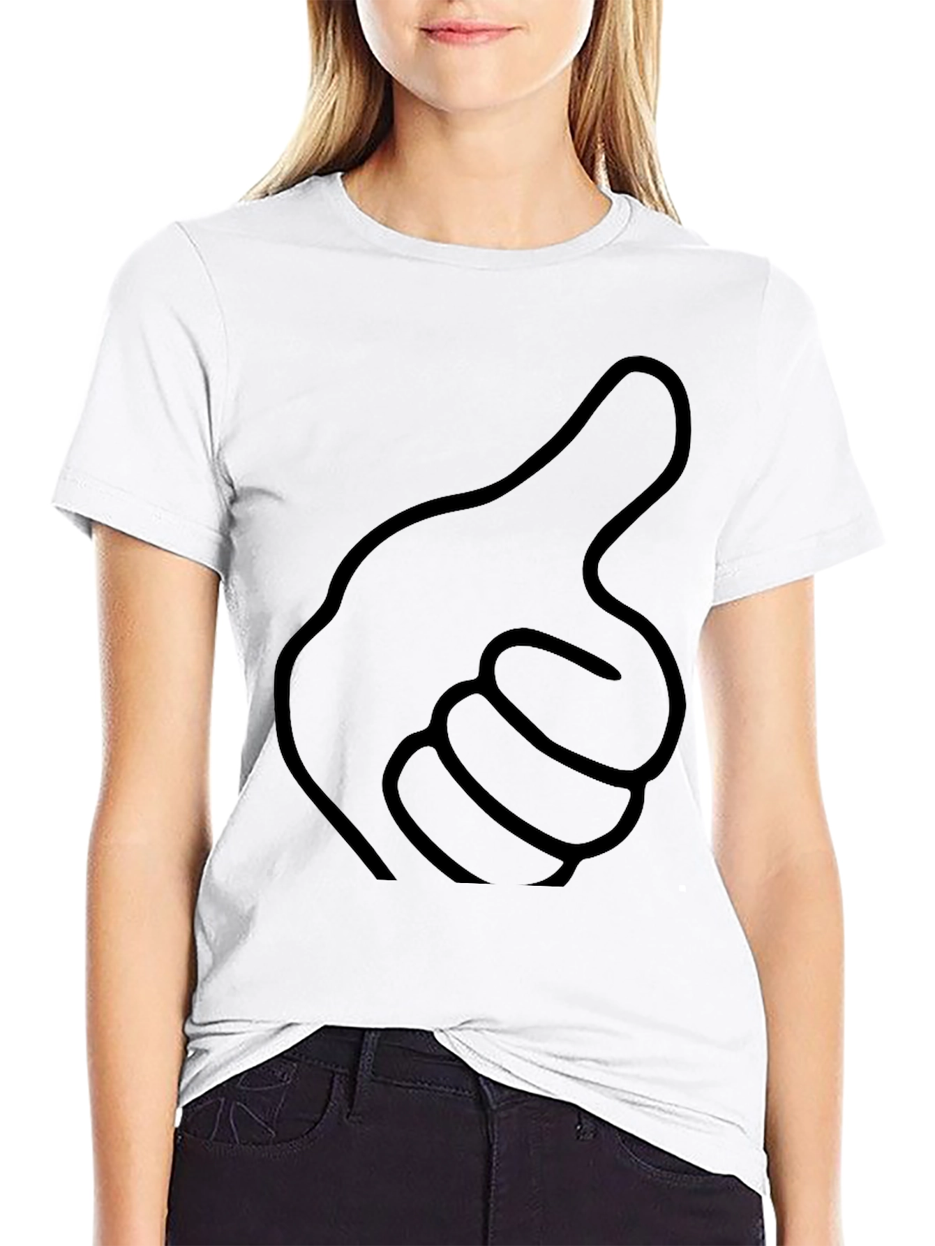 Thumbs Up Graphic Black T-Shirt