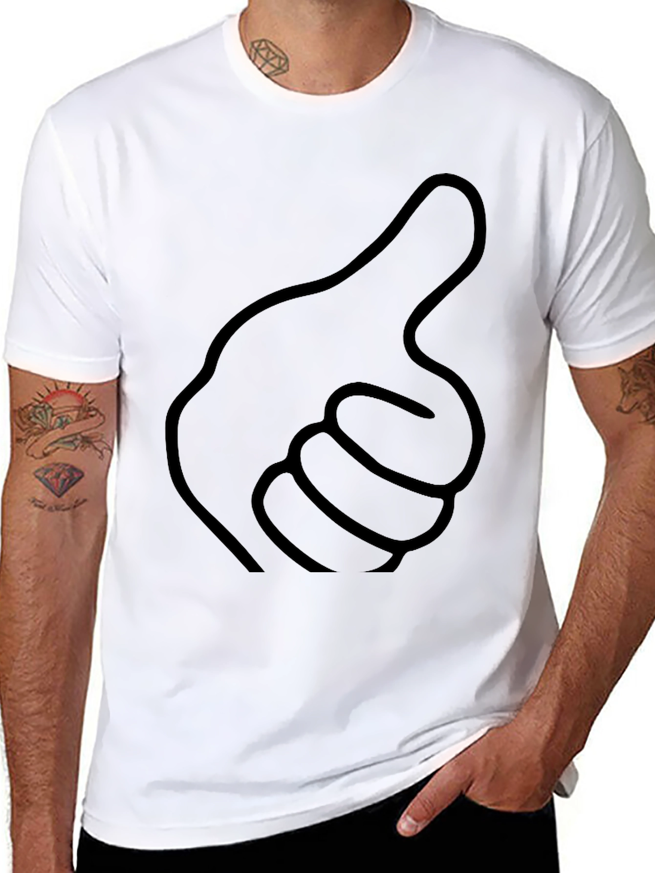 Thumbs Up Graphic Black T-Shirt