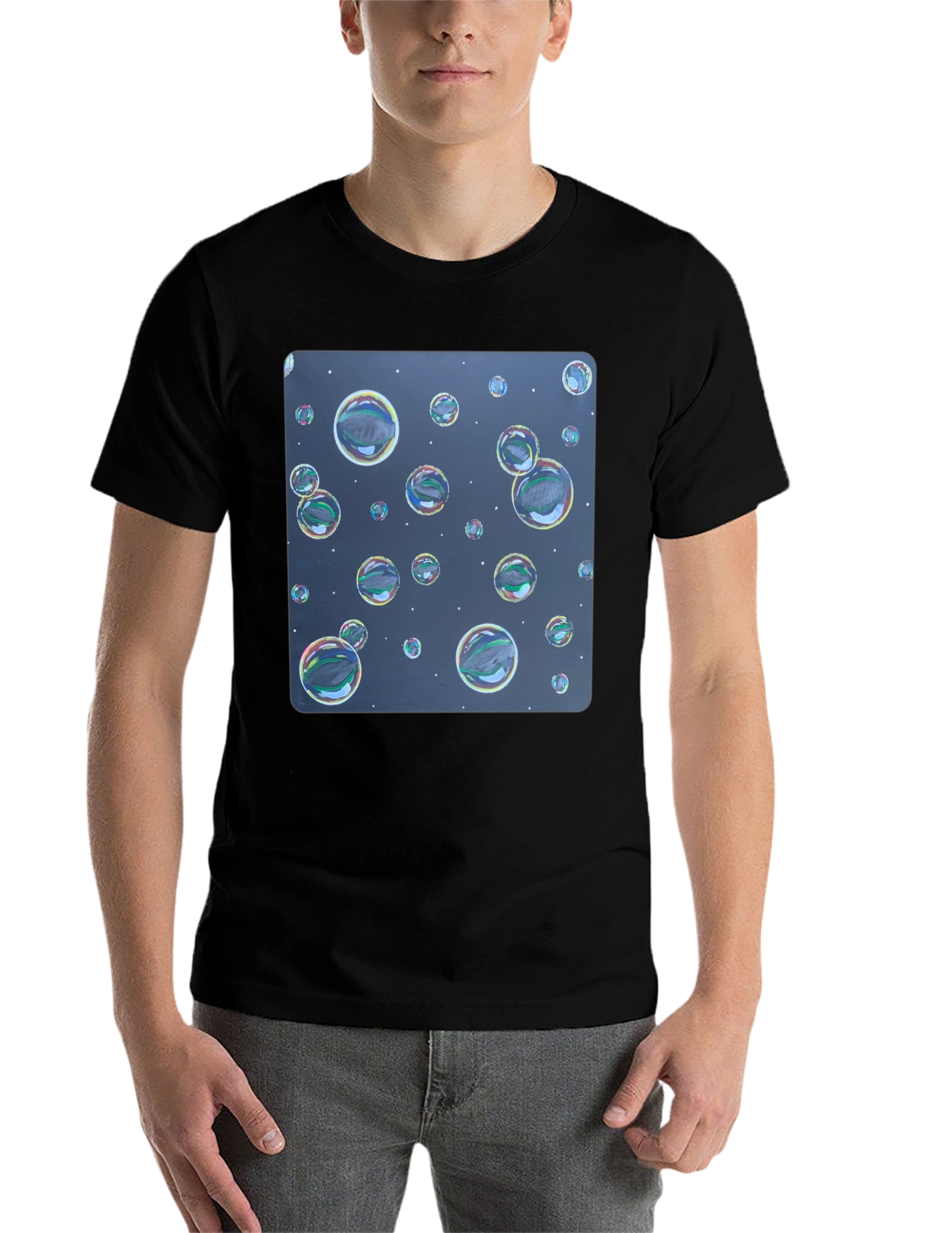 Bubble Print Black T-Shirt - Fun Graphic Tee