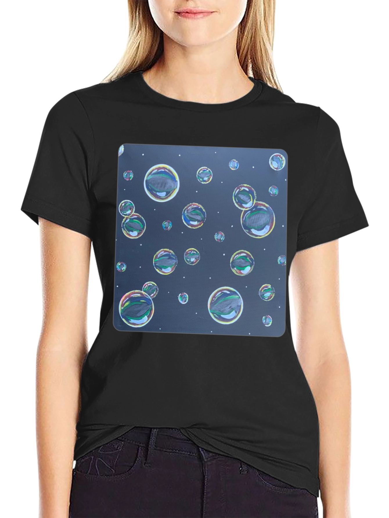 Bubble Print Black T-Shirt - Fun Graphic Tee