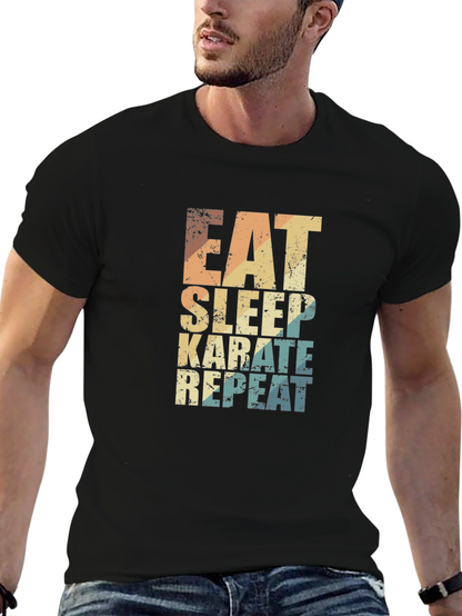 Eat Sleep Karate Repeat Graphic Tee