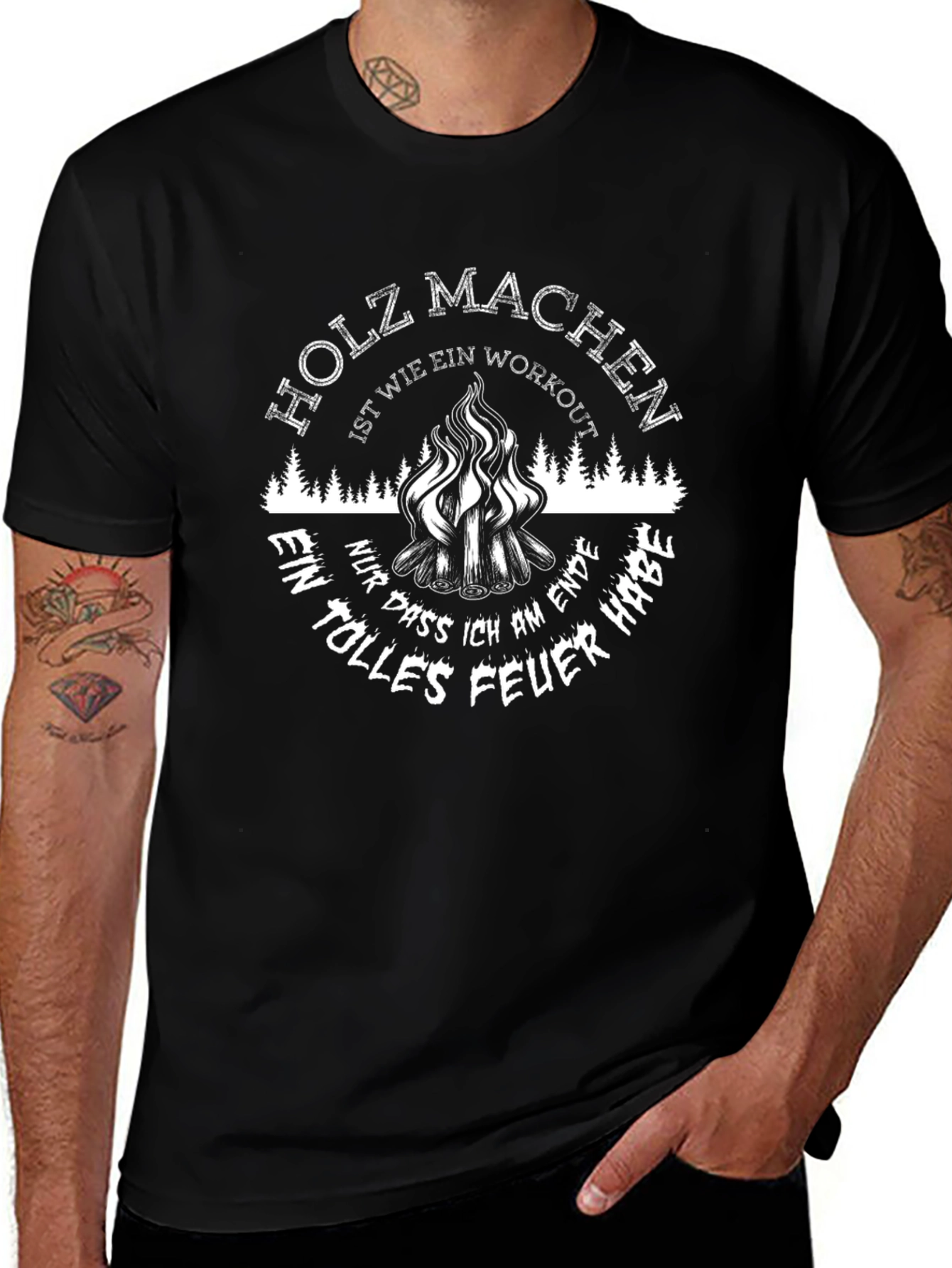 Holz Machen Workout Black T-Shirt