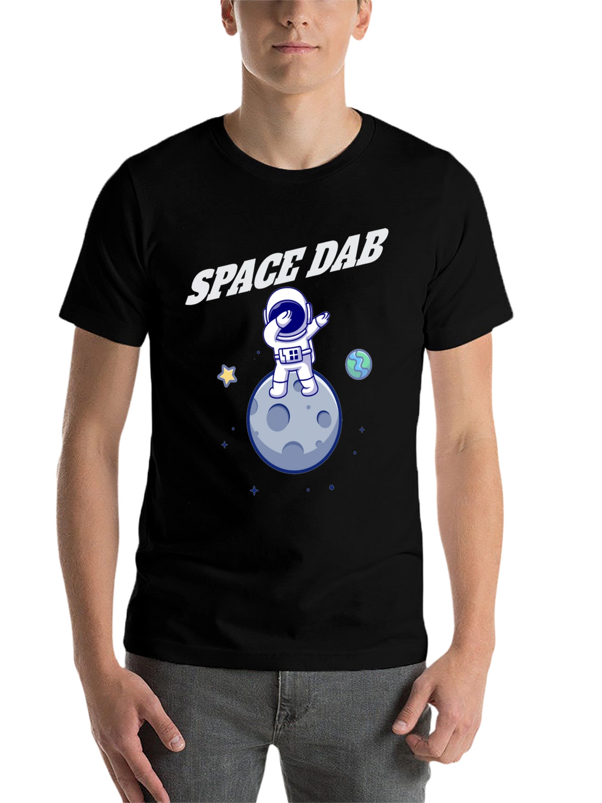 Space Dab T-Shirt - Astronaut Moon Design