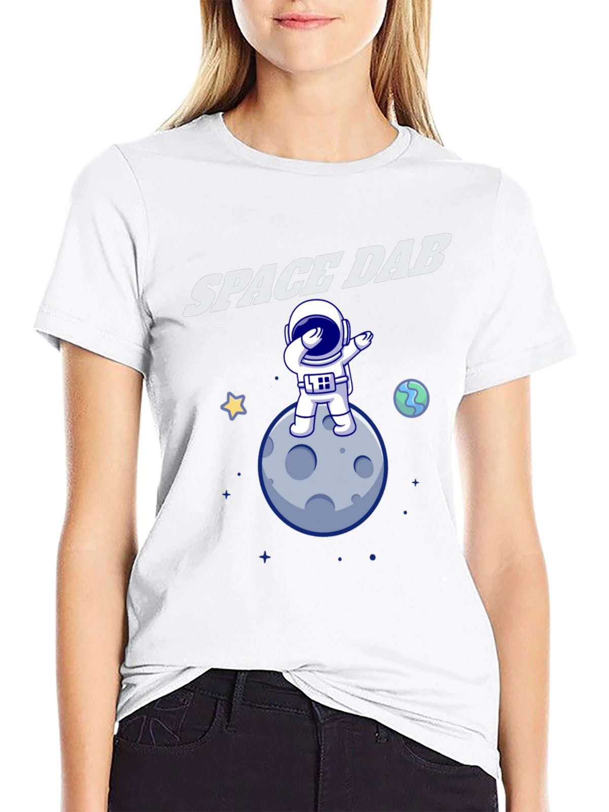 Space Dab T-Shirt - Astronaut Moon Design